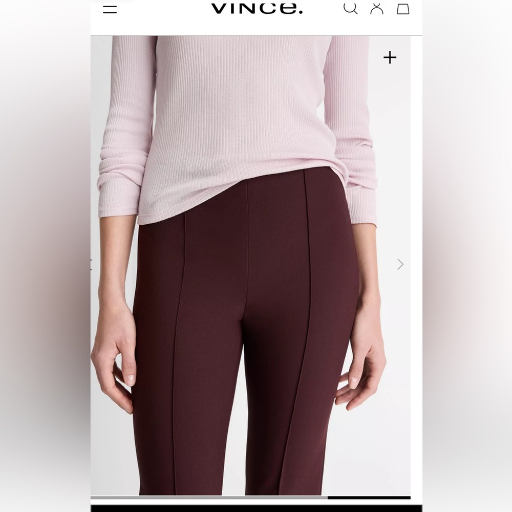 Vince Niki Mid-Rise Pintuck Crop Flare Pant Size XS - Picture 8 of 10